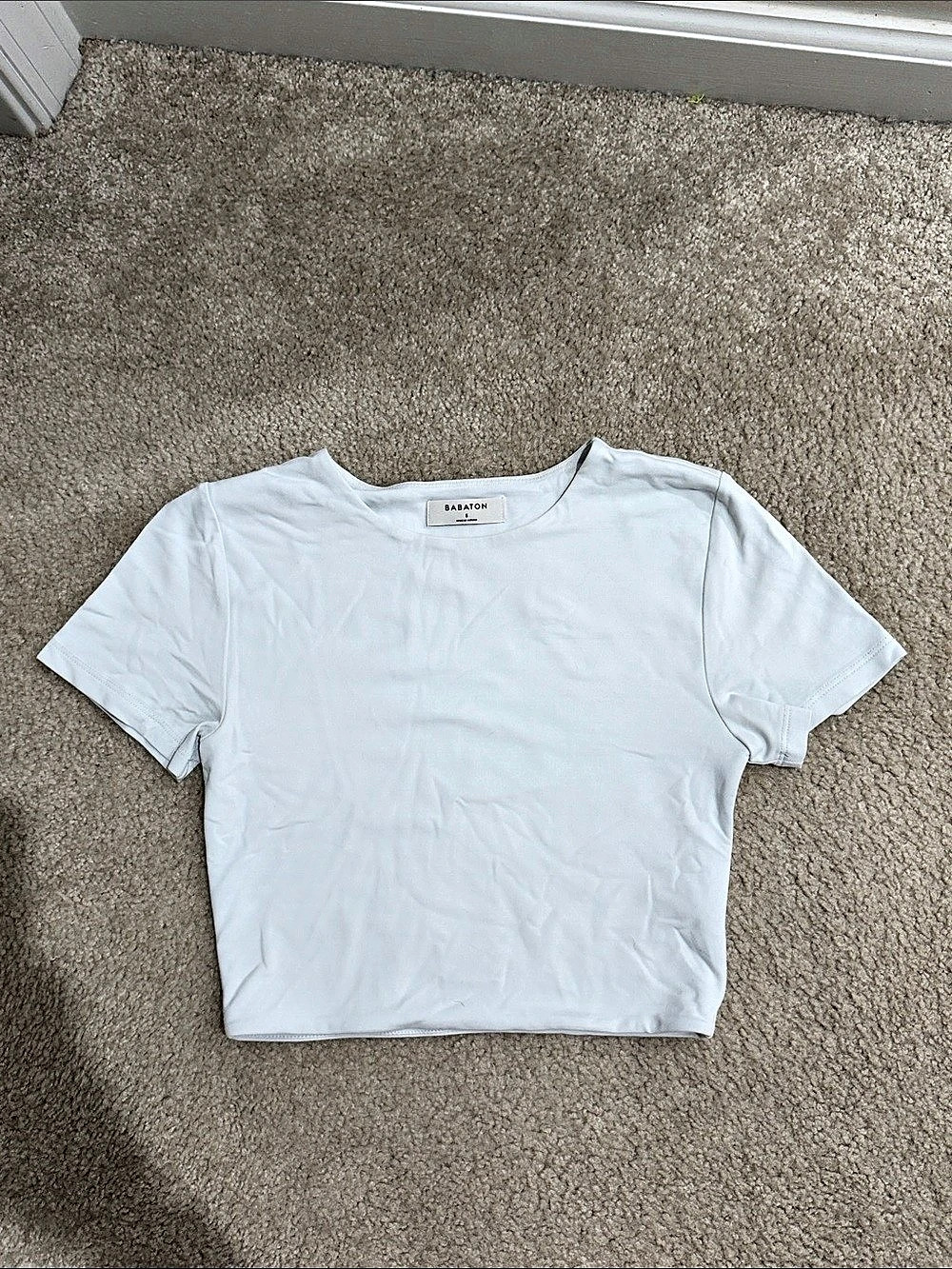 Babaton Original Contour Crew Cropped T-Shirt White
